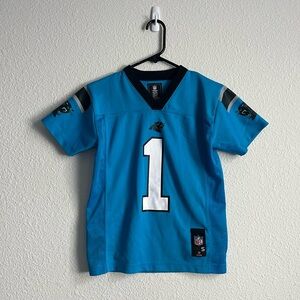 Panthers #1 Newton Kids Blue Sports Jersey